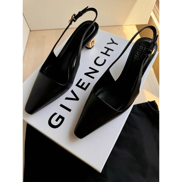 givenchy BLACK classic  G CUBE SLINGBACK PUMP size 35 - Picture 12 of 15